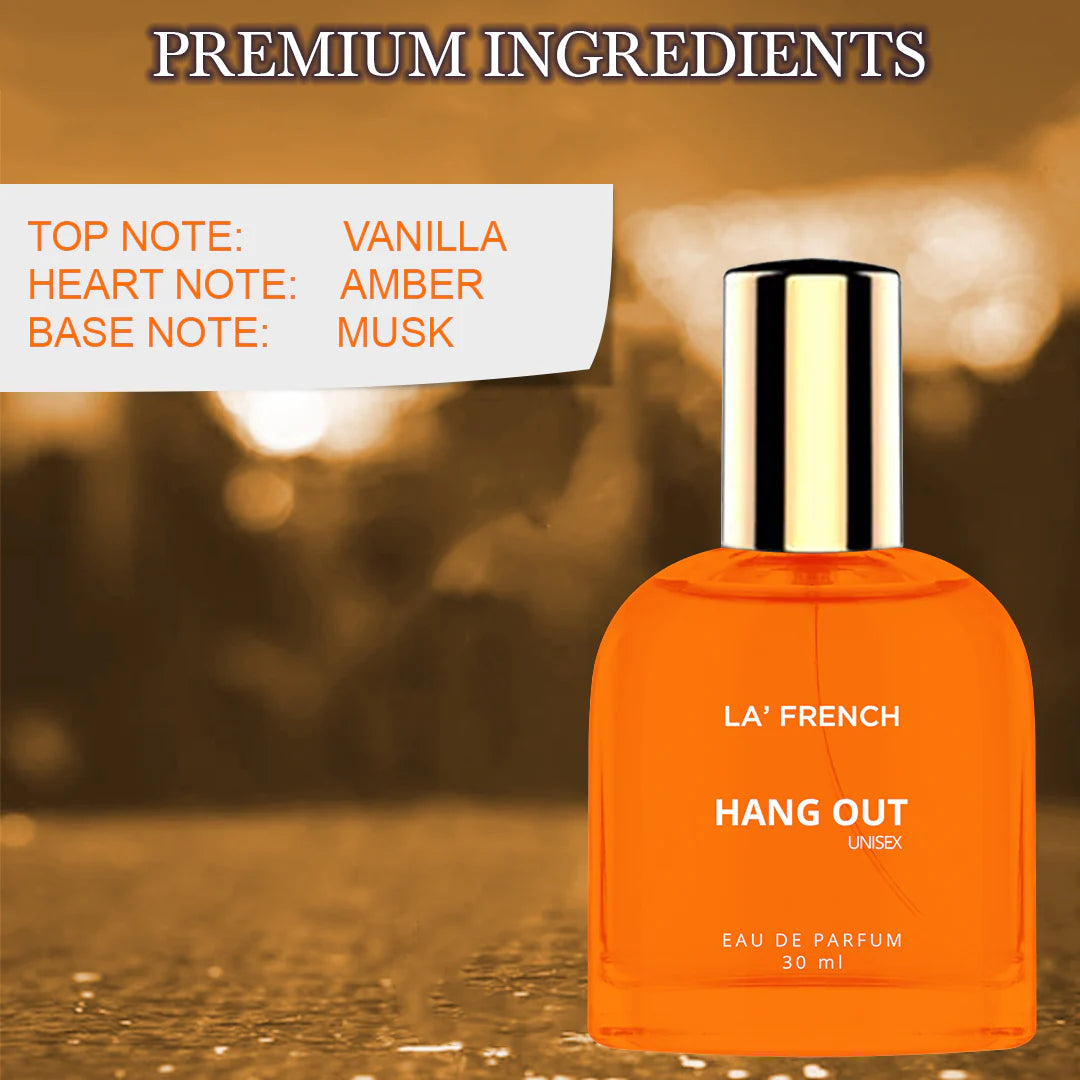 Hang Out Perfume for Men & Women | blend of floral, woody, lavender, rose, earthy, and cedarwood notes| Long-Lasting Eau De Parfum | Ideal Gift for Him & Her | 30ML Luxury Fragrance Scent