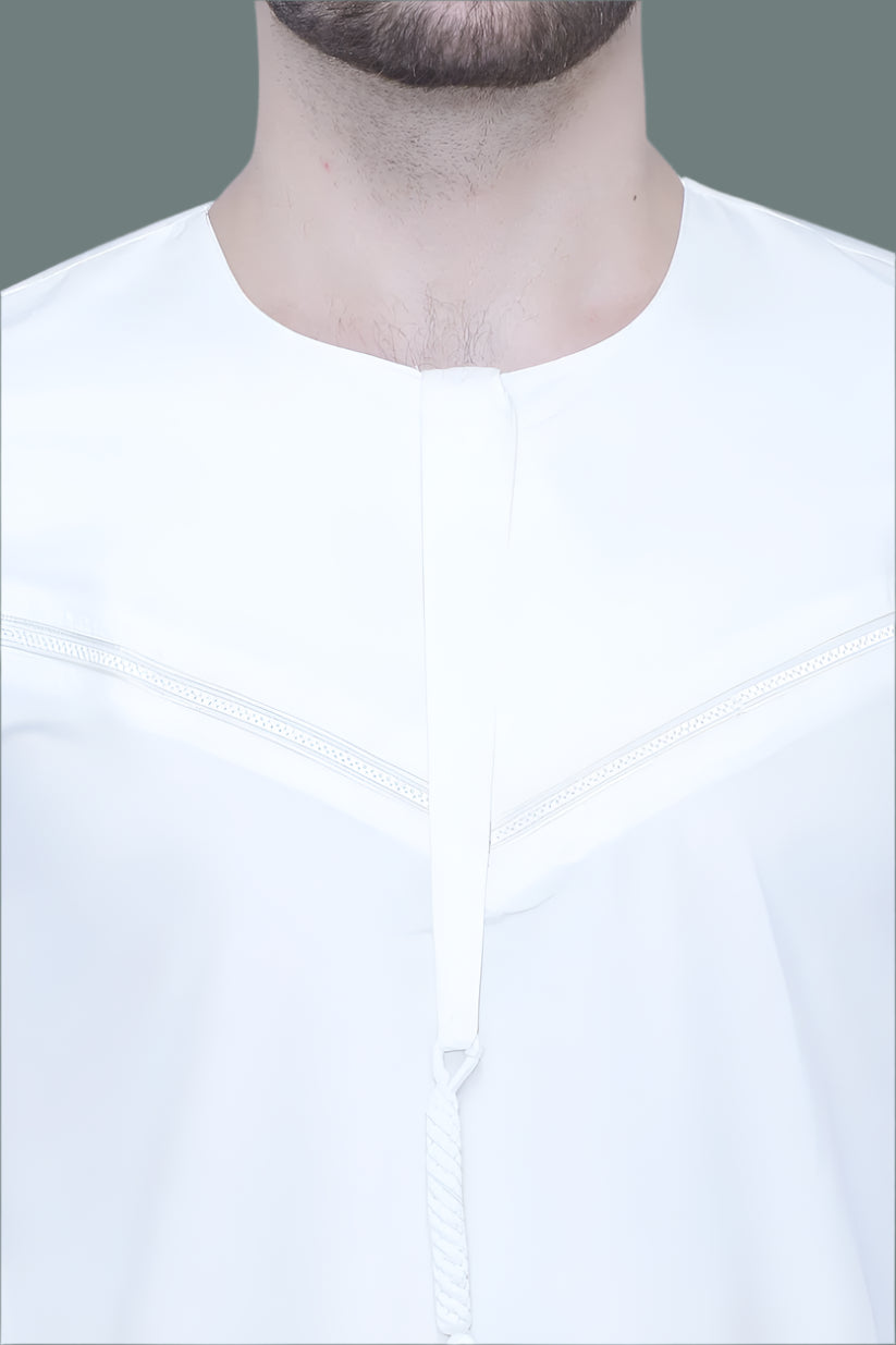 Emirati Omani Shiny White Thobe