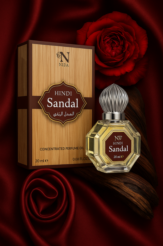Hindi Sandal Attar Unisex Notes Green-Aldehydic Floral-Soapy Woody-Musky Perfume Non-Alcoholic Roll-On Long-Lasting Fragrance 20ml