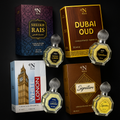 Elite Attar Combo Set (Pack of 4) – Premium, Long-Lasting, Non-Alcoholic Roll-Ons