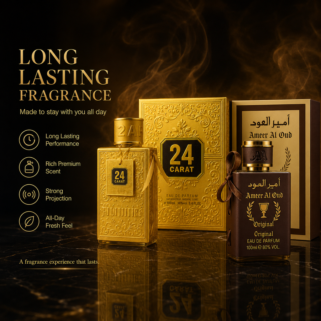 Royal Perfume Combo – Ameer Al Oud + 24 Carat | 2 × 100ml