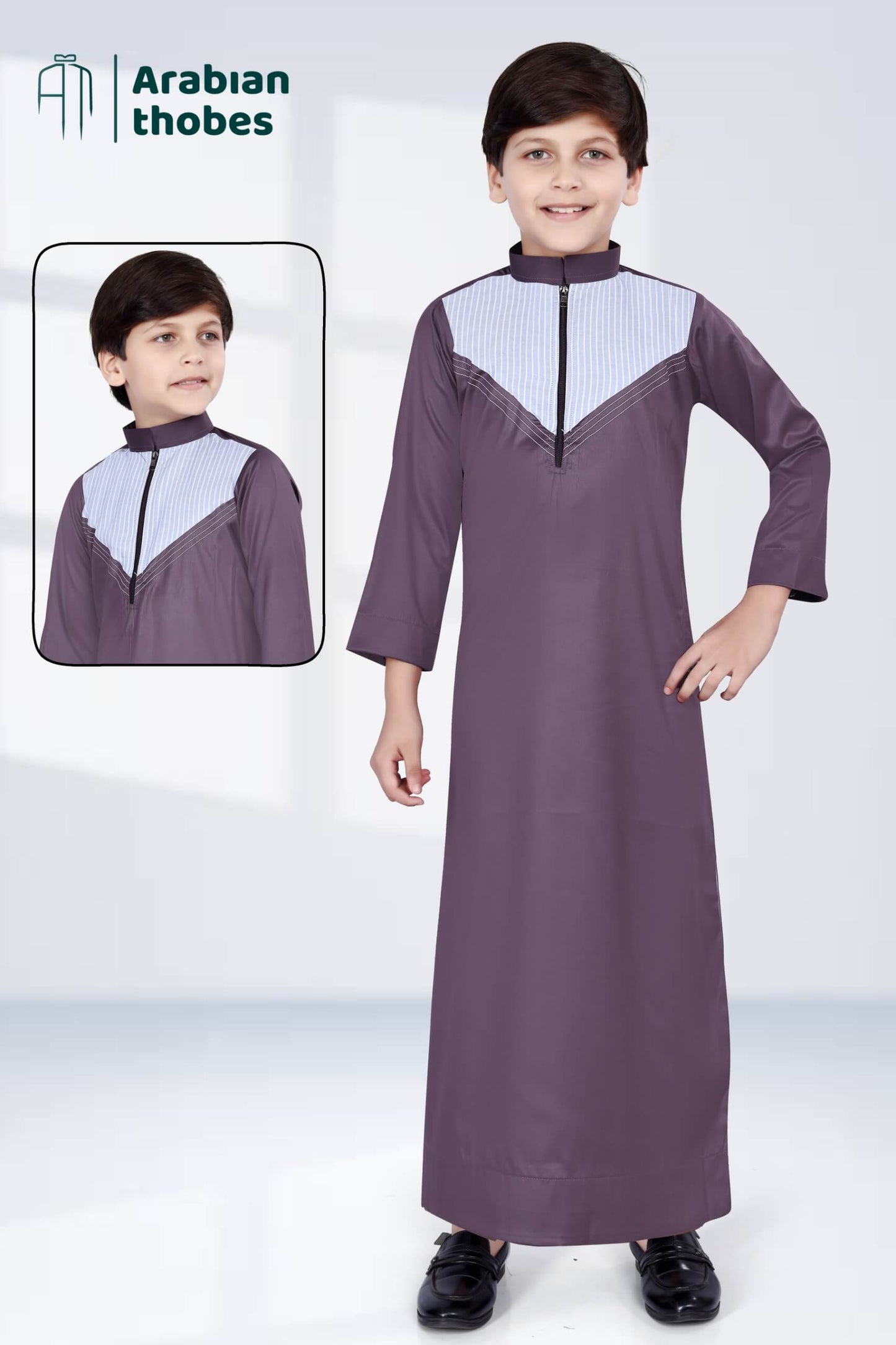 Simple Pattern Thobe for Boys