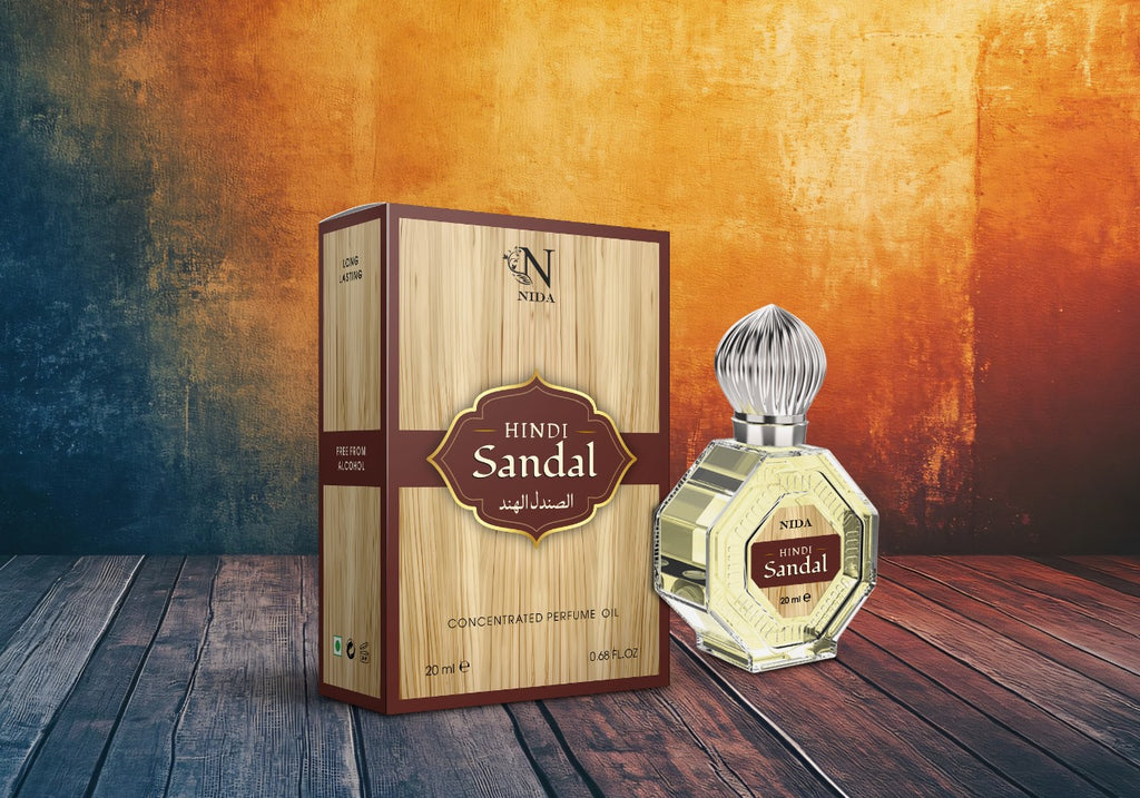 Hindi Sandal Attar Unisex Notes Green-Aldehydic Floral-Soapy Woody-Musky Perfume Non-Alcoholic Roll-On Long-Lasting Fragrance 20ml