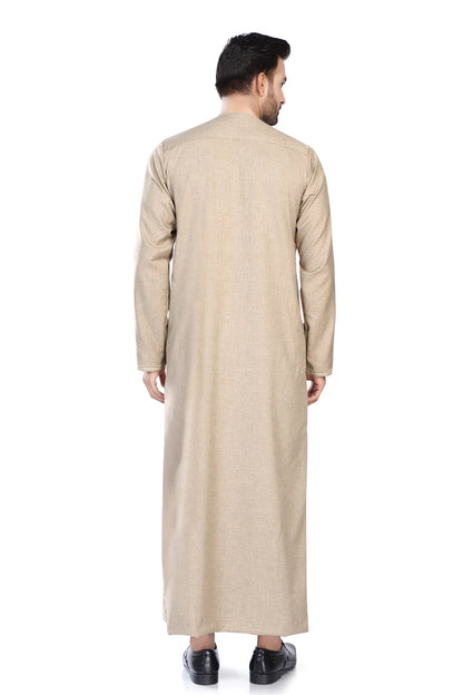 Embroidery Omani Thobe Camel