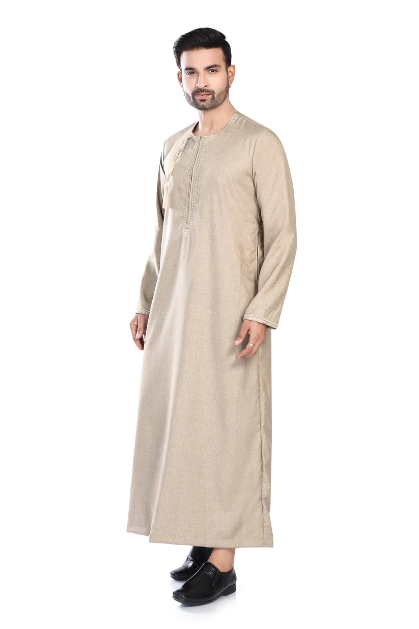 Premium Embroidered Thobe for Men – Saudi Kandura / Jubba / Islamic Kurta