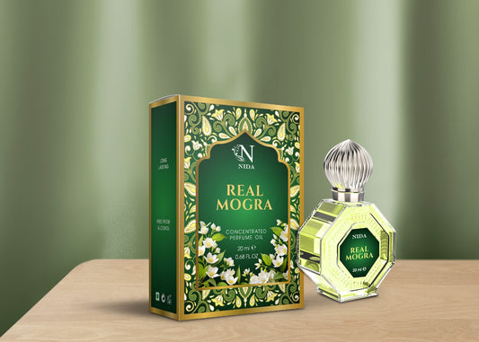 Real Mogra for Men and Women | Fresh, lavender and Floral Notes | Long-Lasting Non-Alcoholic Roll-On Attar | Luxurious & Inviting Fragrance | 20m