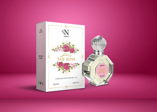 Nida Taif Rose Attar for Men & Women | Arabic Rose Fragrance Notes | Long-Lasting Non-Alcoholic Roll-On Attar | Ideal Gift | 20ML Pack