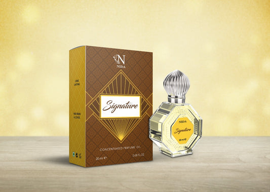 Nida Signature Attar itr Attar for Men & Women | Arabic & French Blend Fragrance Notes | Long-Lasting Non-Alcoholic Roll-On Attar | Ideal Gift | 20ML Pack