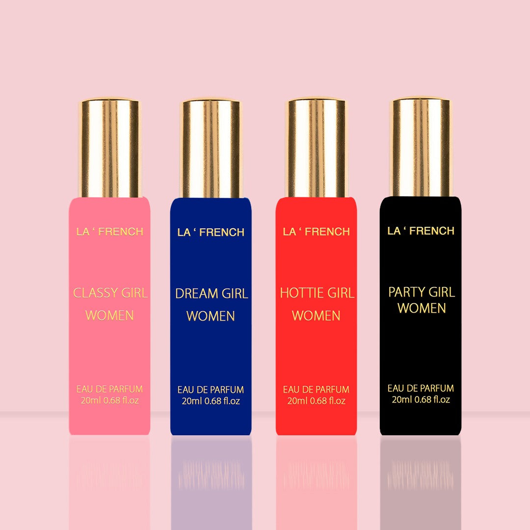 LA' FRENCH Luxury Perfume Collection Unisex Long-Lasting Fragrance Gift Set 4 Bottles of 80ml Each
