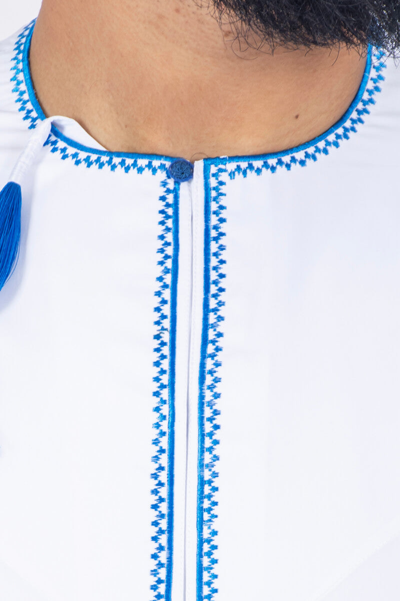 Premium Embroidered Omani Thobe for Men Saudi Kandura / Jubba / Islamic Kurta