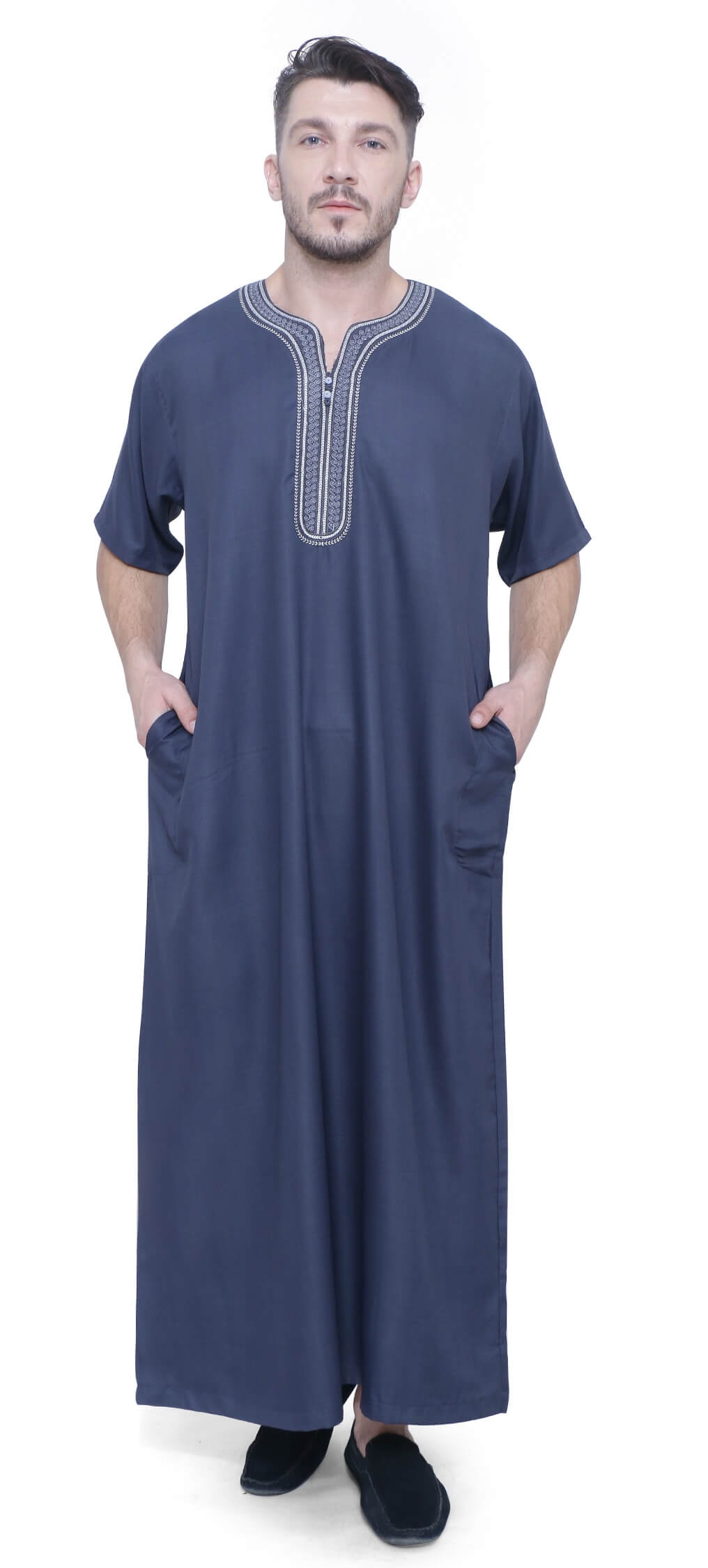 Moroccan Embroidery Thobe for Men Premium Kandura / Jubba / Islamic Kurta