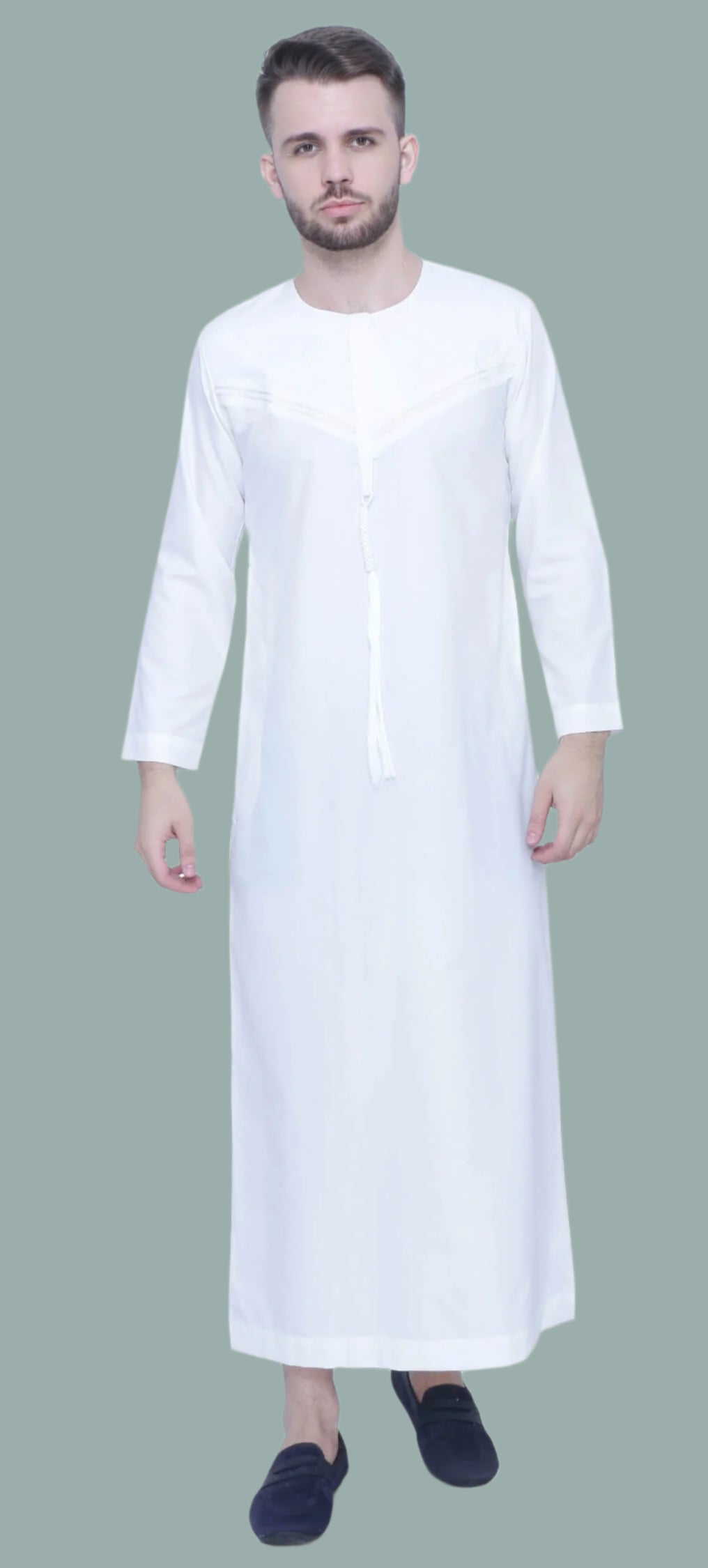 Emirati Omani Shiny White Thobe
