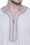 Moroccan Embroidery Thobe for Men Premium Kandura / Jubba / Islamic Kurta