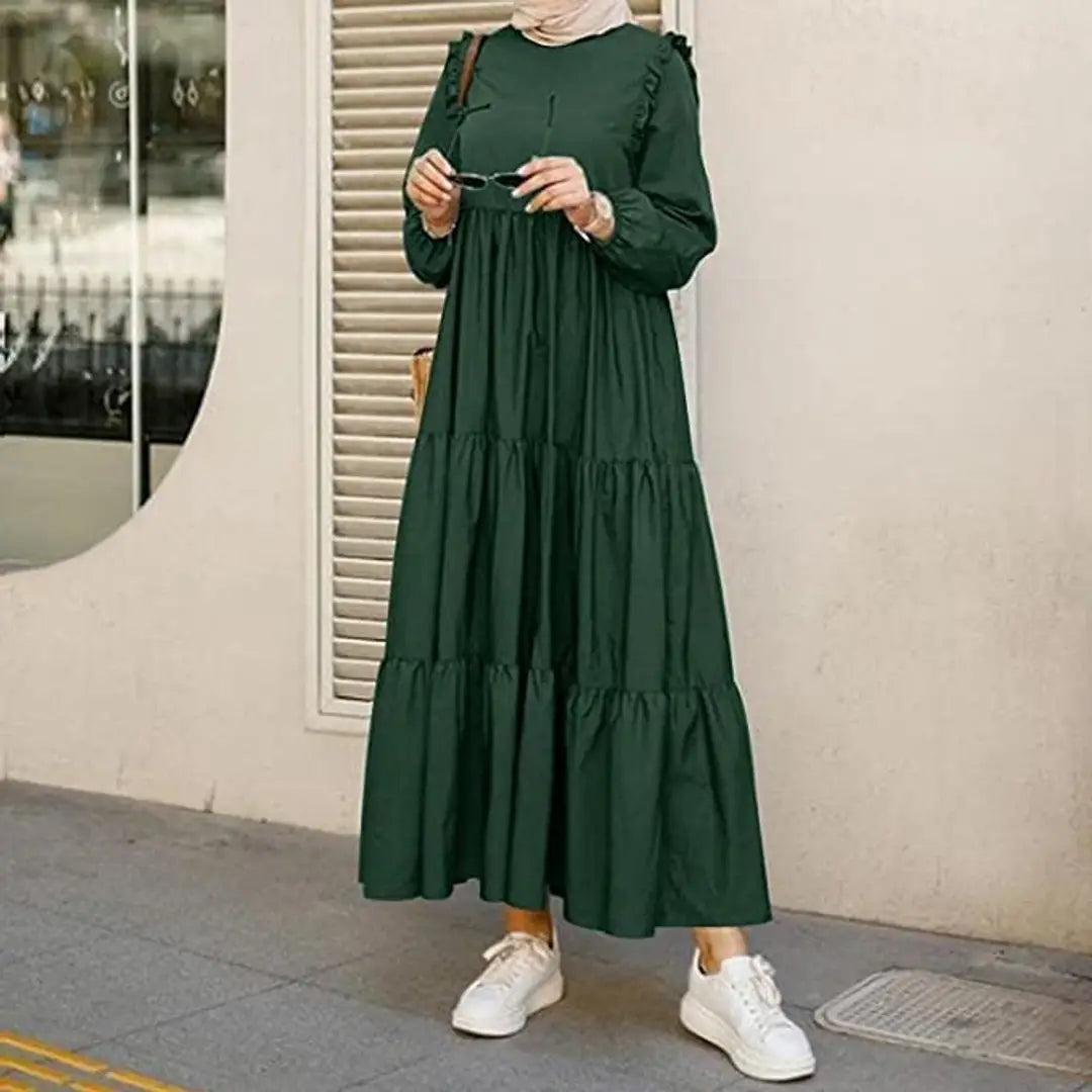 Contemporary Green Rayon Burqa For Women