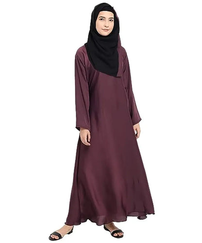 Stylish Fancy Cotton Solid Abaya For Women