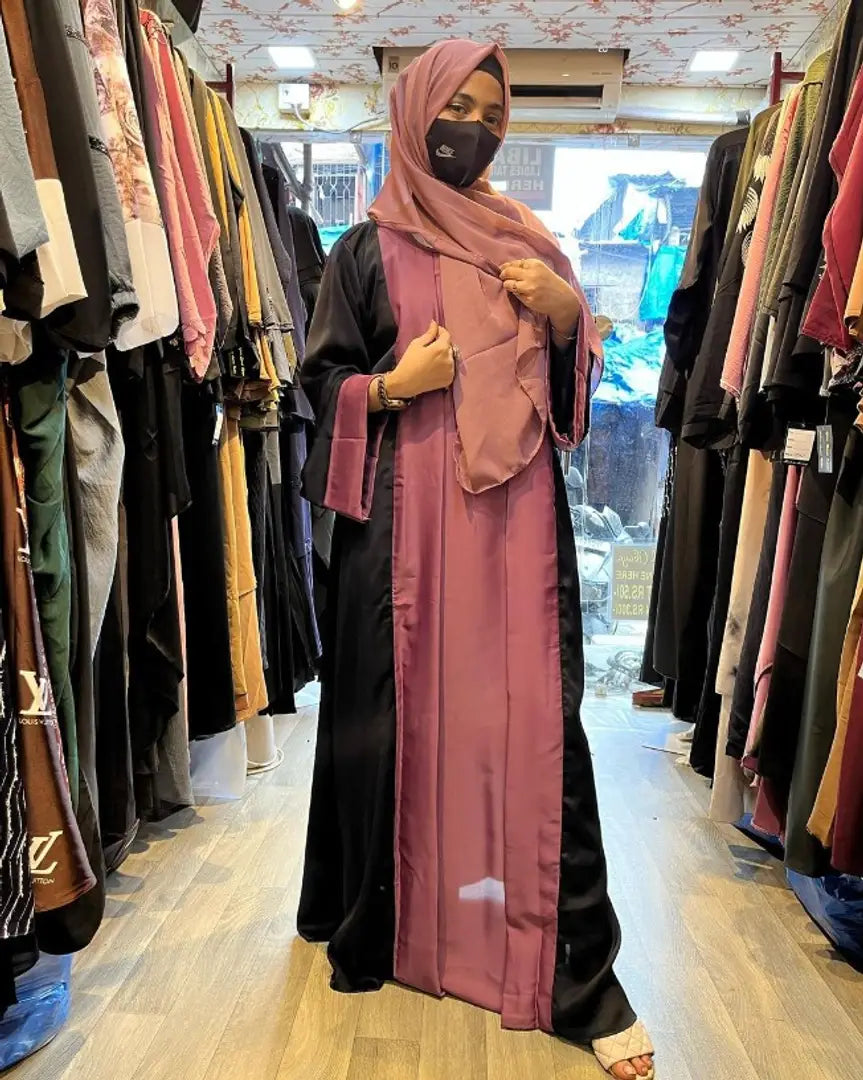 Fancy Shrugs Abaya Beautiful Pink To Black