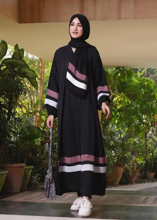 Womens Imported Soft Nida Fabric Abaya Burkha with Dupatta.