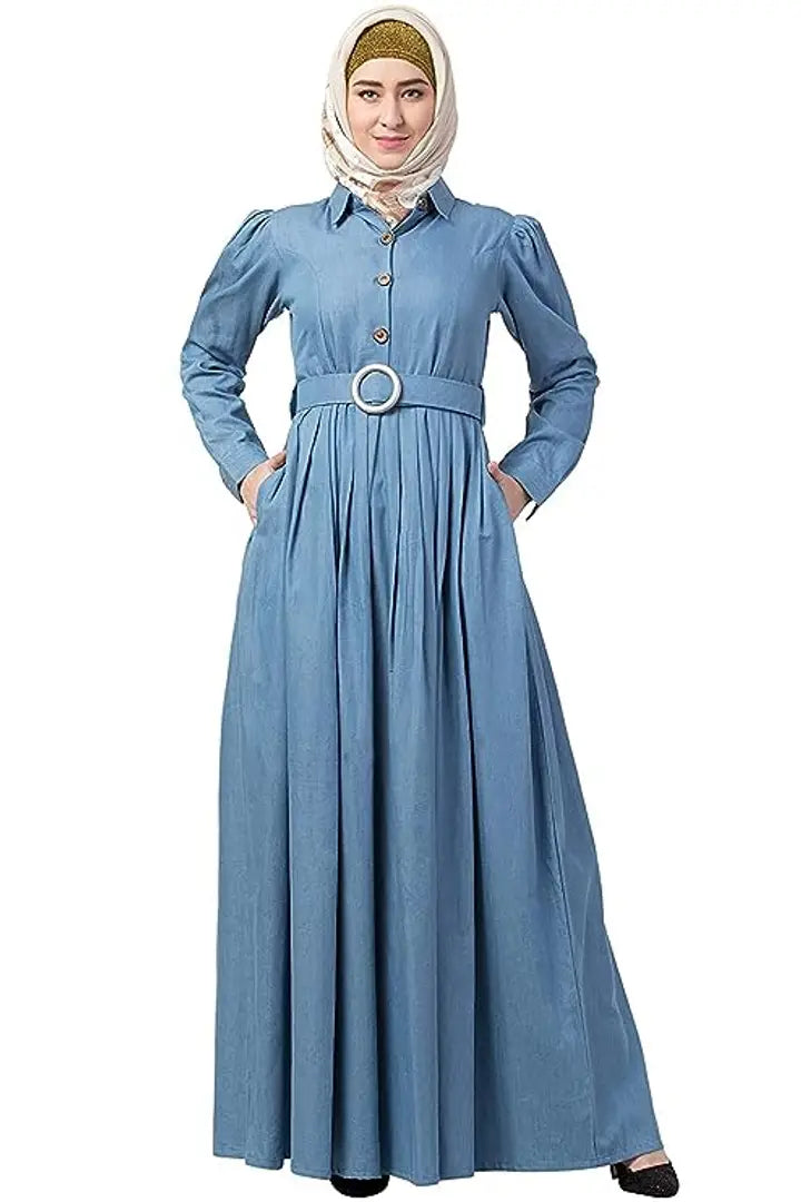 Stylish Fancy Cotton Solid Abaya For Women