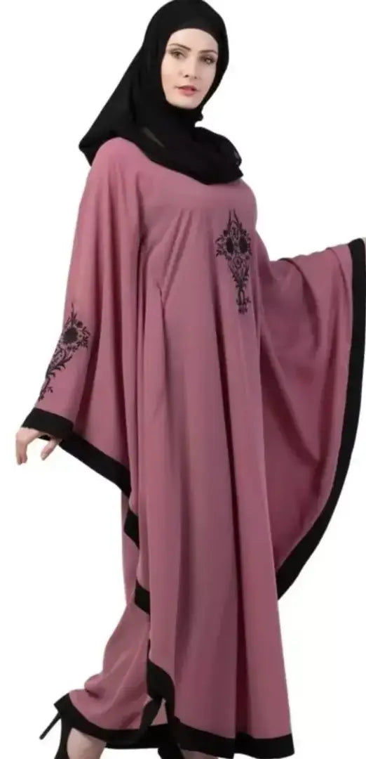 Contemporary Brown Cotton Blend  Abaya For Women