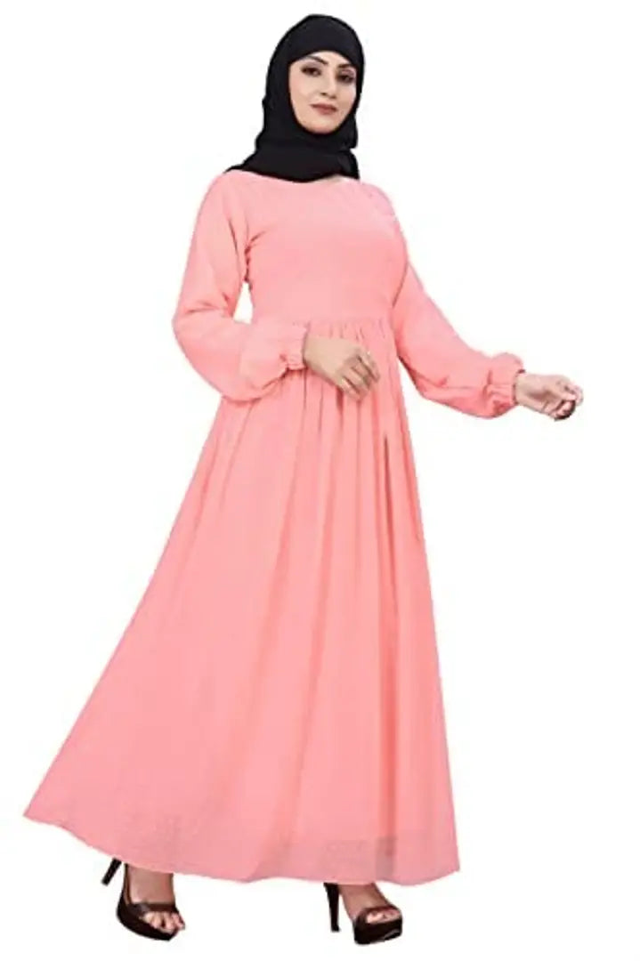 Contemporary Peach Rayon Burqa For Women