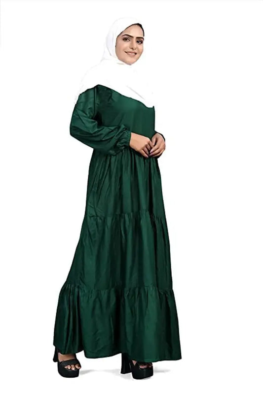 Contemporary Green Rayon Burqa For Women