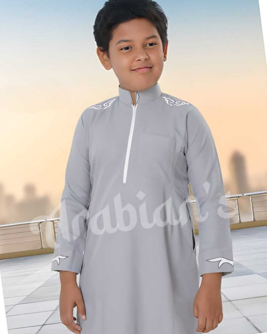 Light Gray Aplos Thobe for Boys