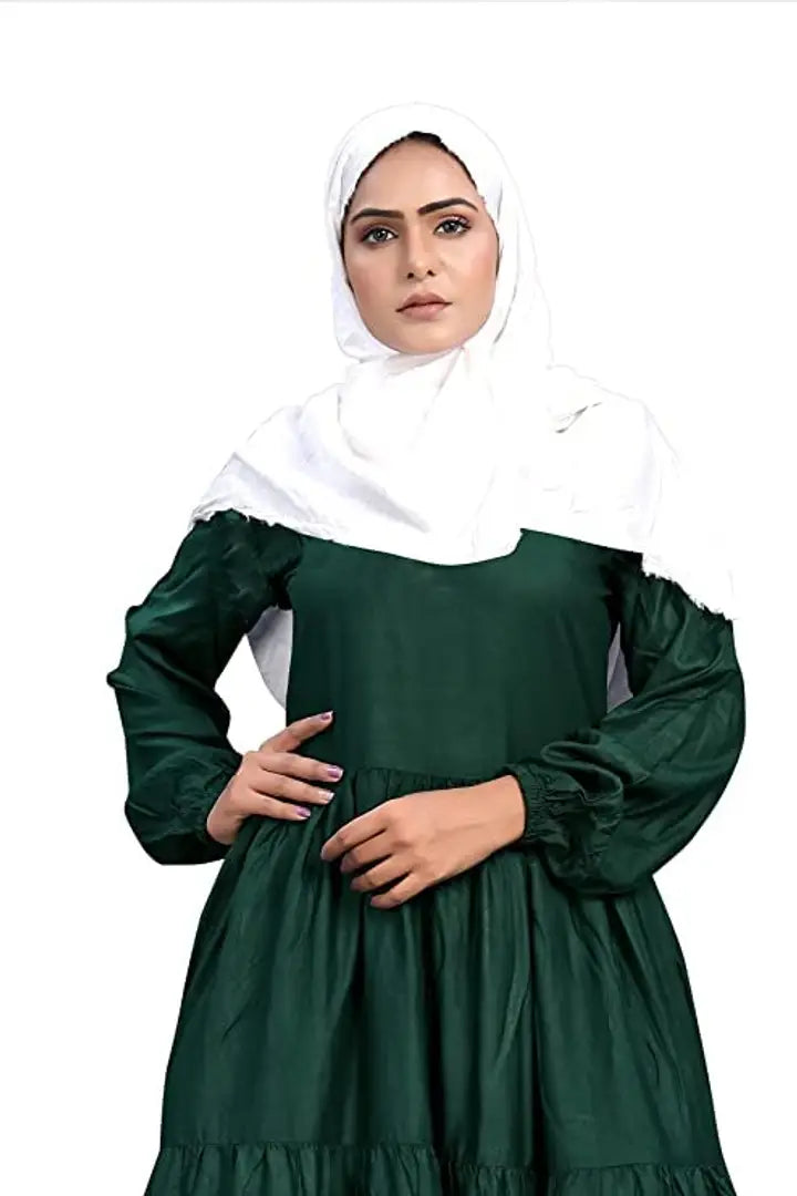 Contemporary Green Rayon Burqa For Women