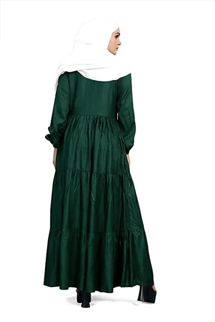 Contemporary Green Rayon Burqa For Women