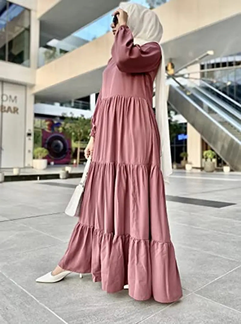 Contemporary Peach Rayon Burqa For Women