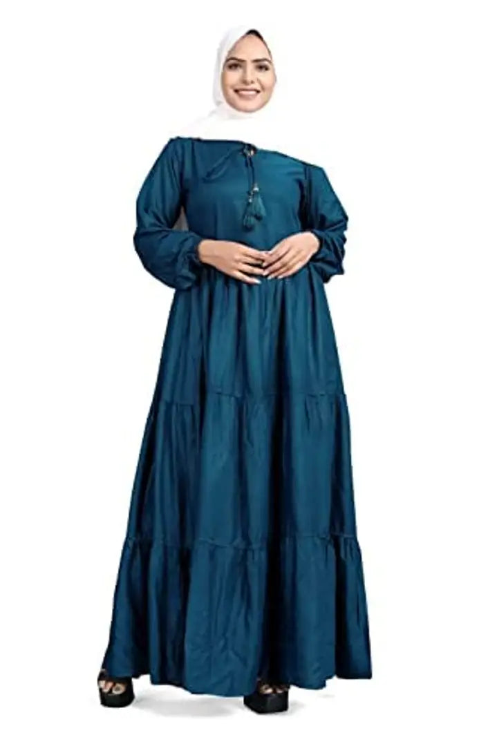 Contemporary Navy Blue Rayon Burqa For Women