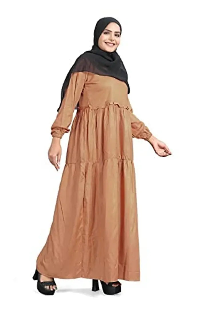 Contemporary Brown Rayon Burqa For Women