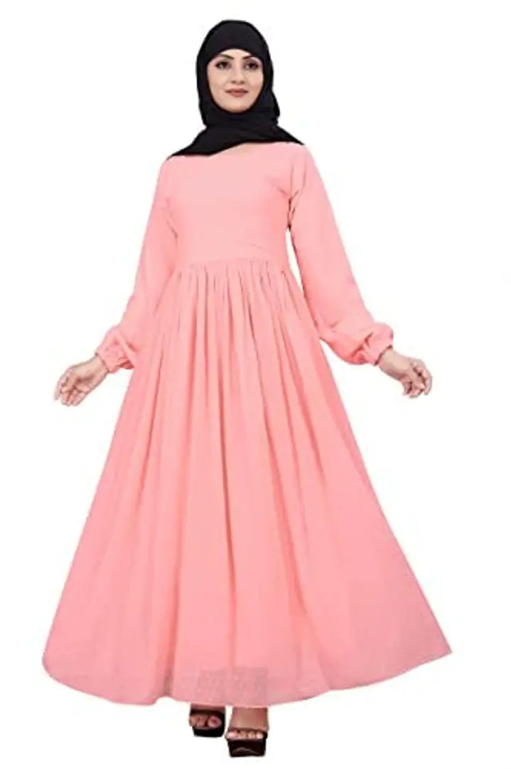 Contemporary Peach Rayon Burqa For Women