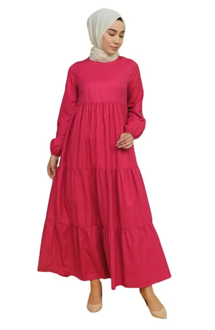 Stylish Fancy Cotton Solid Abaya For Women