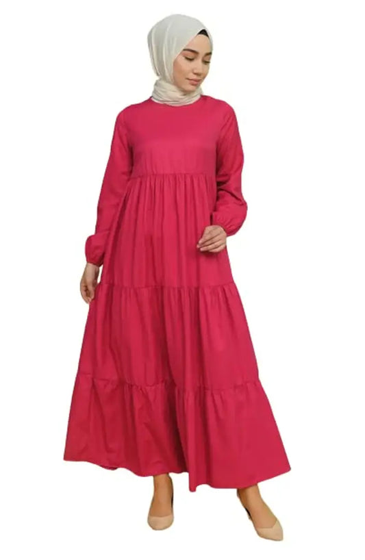 Stylish Fancy Cotton Solid Abaya For Women