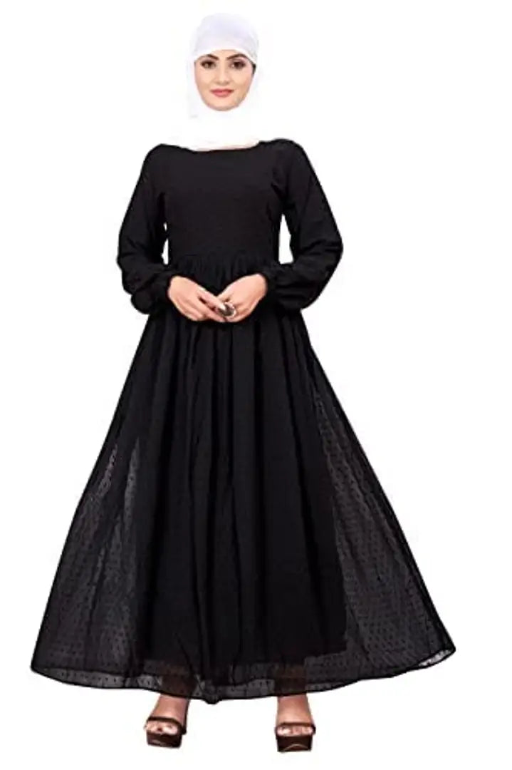 Contemporary Black Rayon Burqa For Women