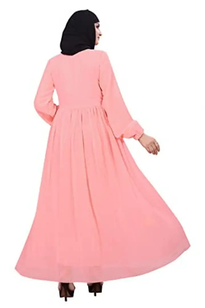 Contemporary Peach Rayon Burqa For Women