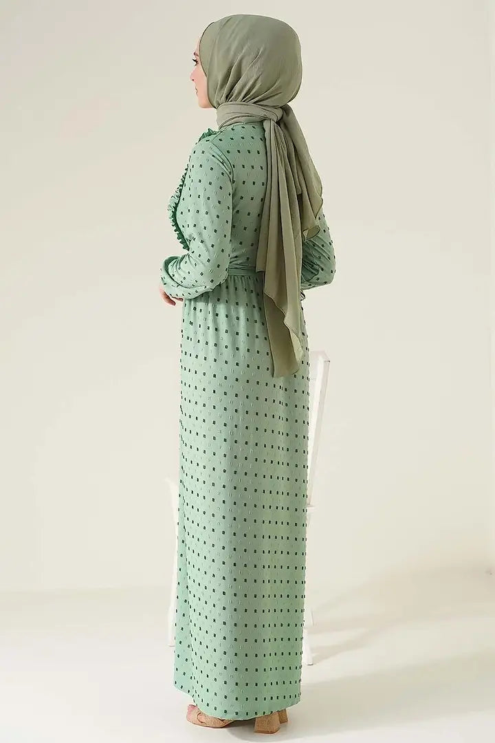 Contemporary Green Rayon Burqa For Women