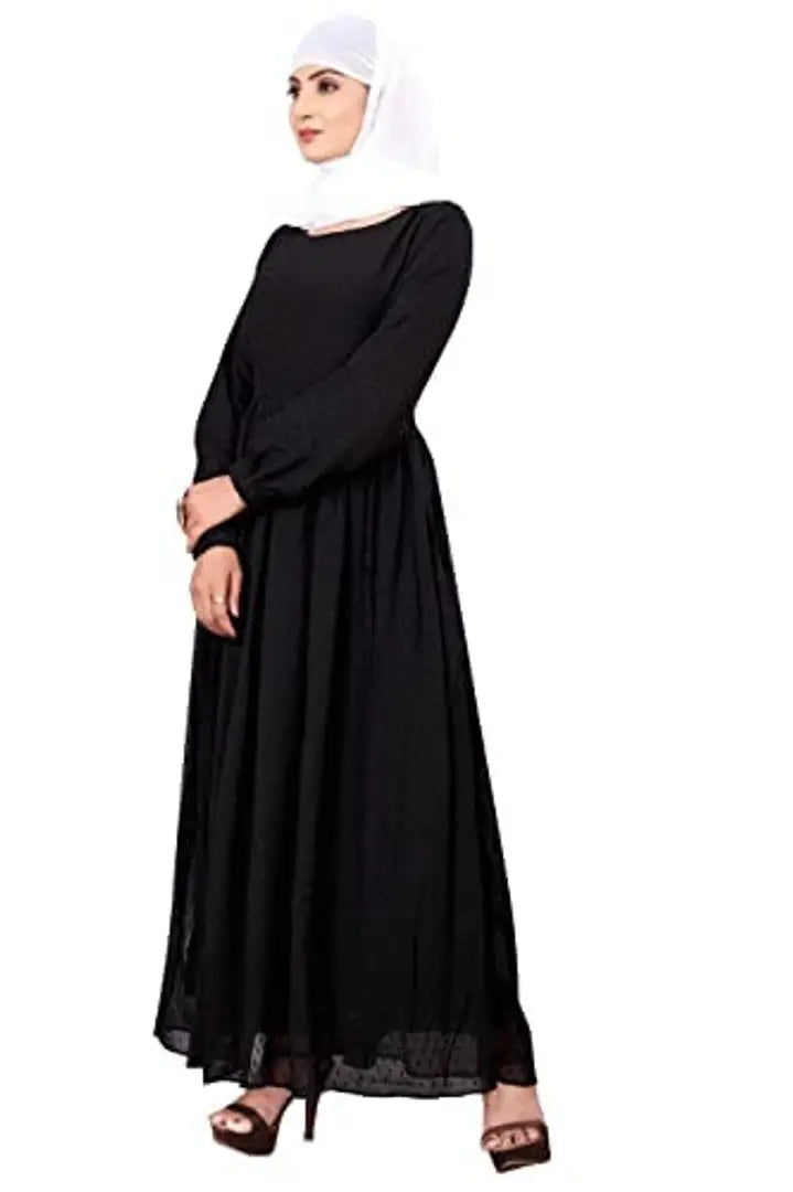 Contemporary Black Rayon Burqa For Women