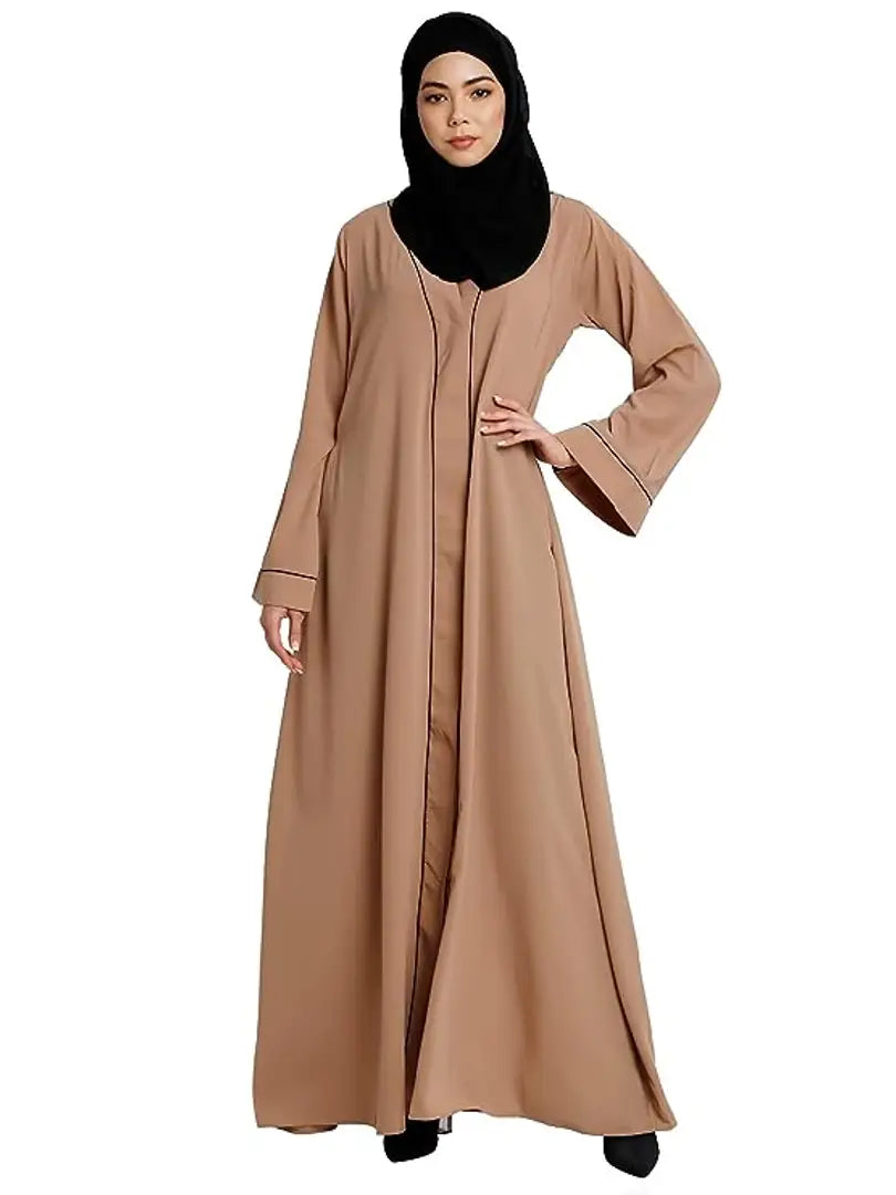 Stylish Fancy Cotton Solid Abaya For Women