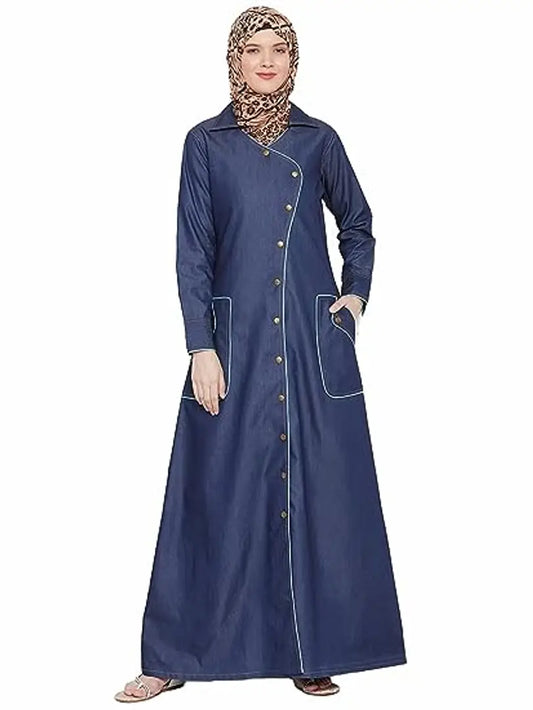 Stylish Fancy Cotton Solid Abaya For Women