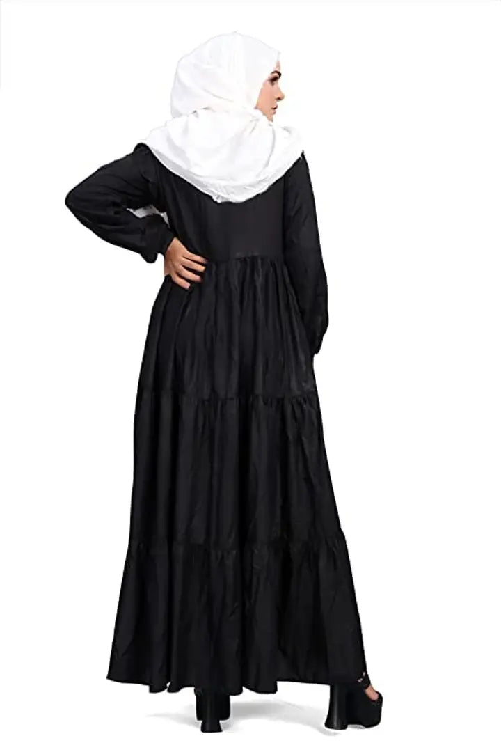 Contemporary Black Rayon Burqa For Women