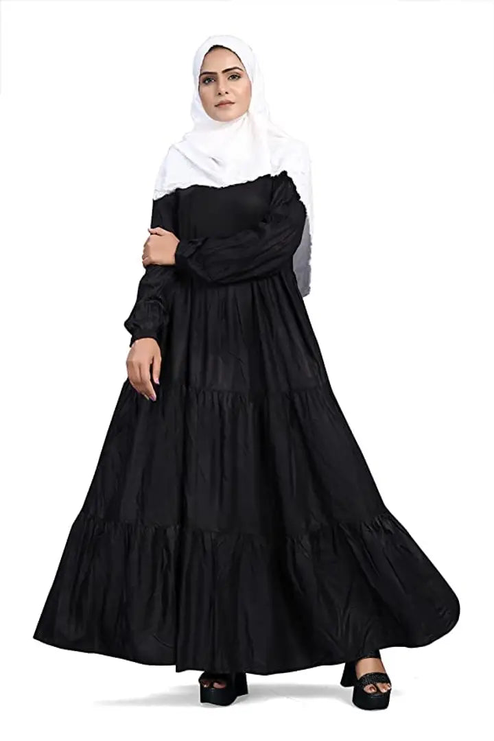 Contemporary Black Rayon Burqa For Women