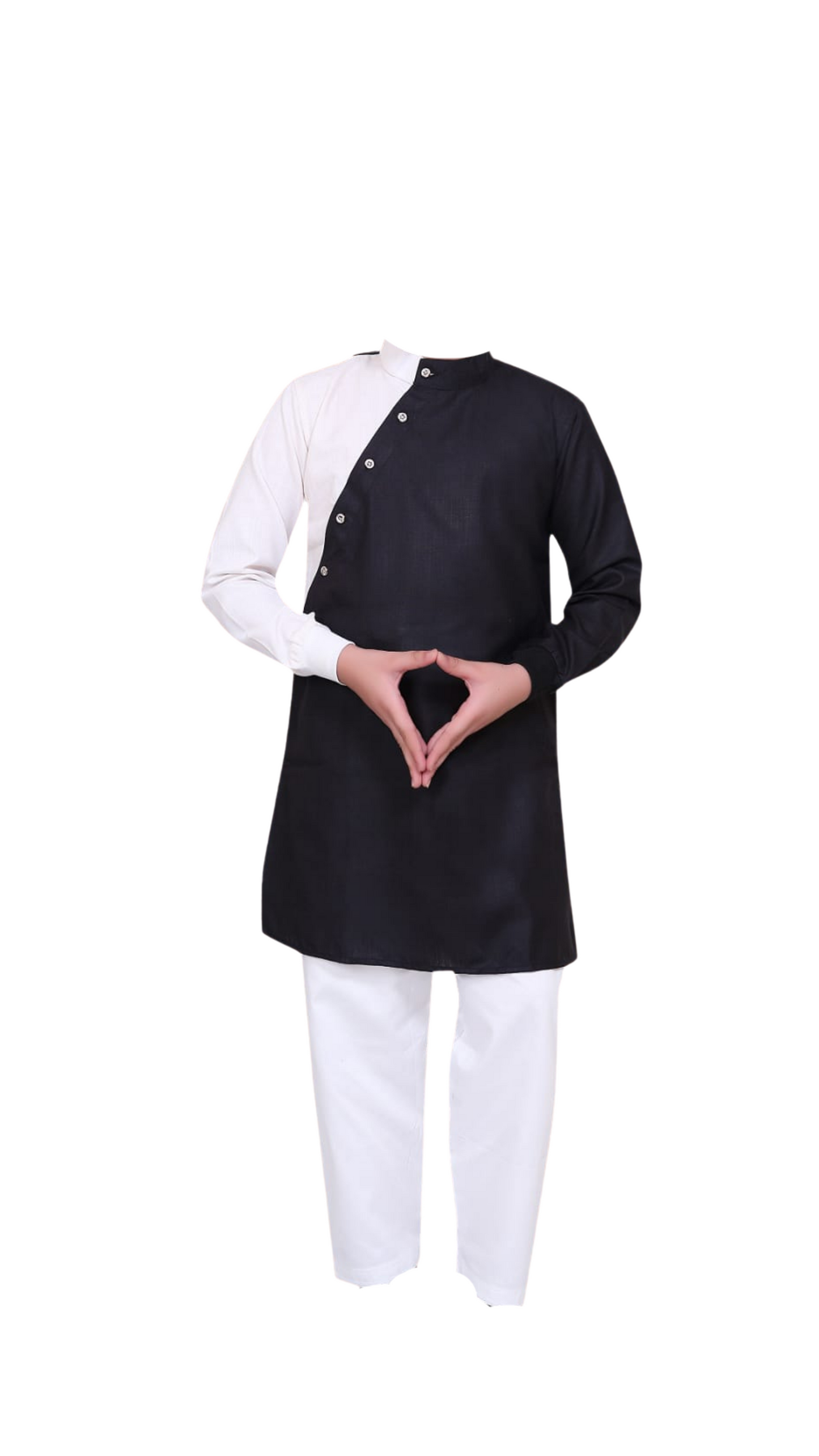 Stylish white & black kurta