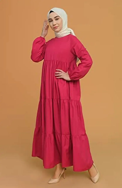 Contemporary Red Rayon Burqa For Women