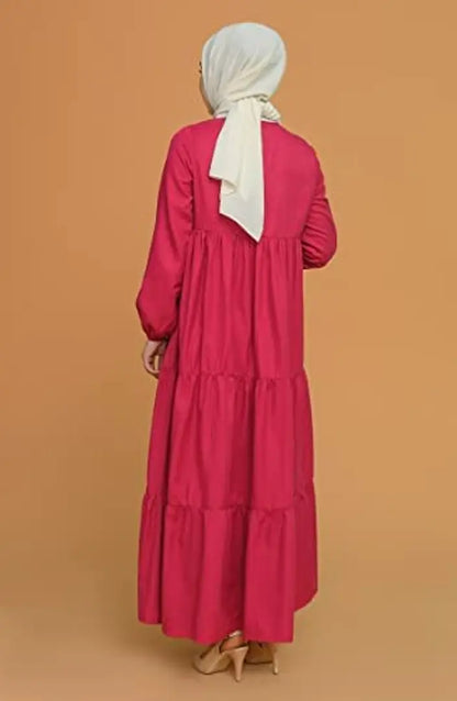 Contemporary Red Rayon Burqa For Women