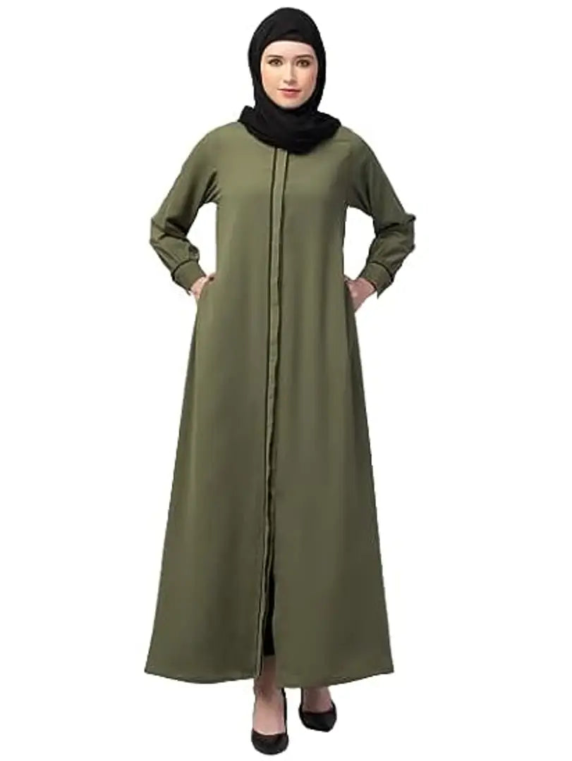 Stylish Fancy Cotton Solid Abaya For Women