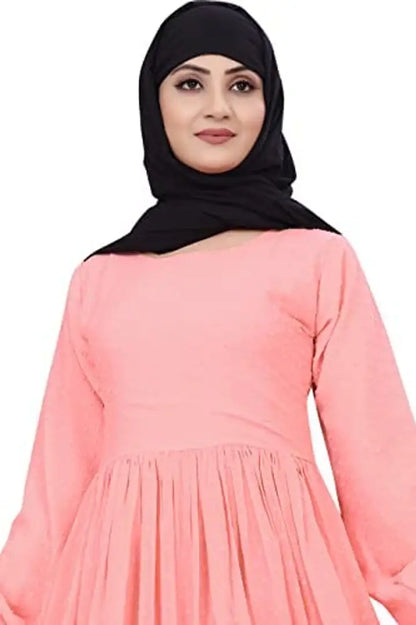 Contemporary Peach Rayon Burqa For Women