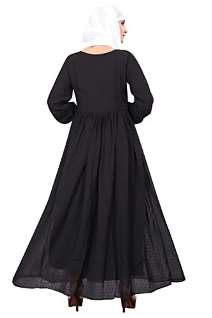 Contemporary Black Rayon Burqa For Women