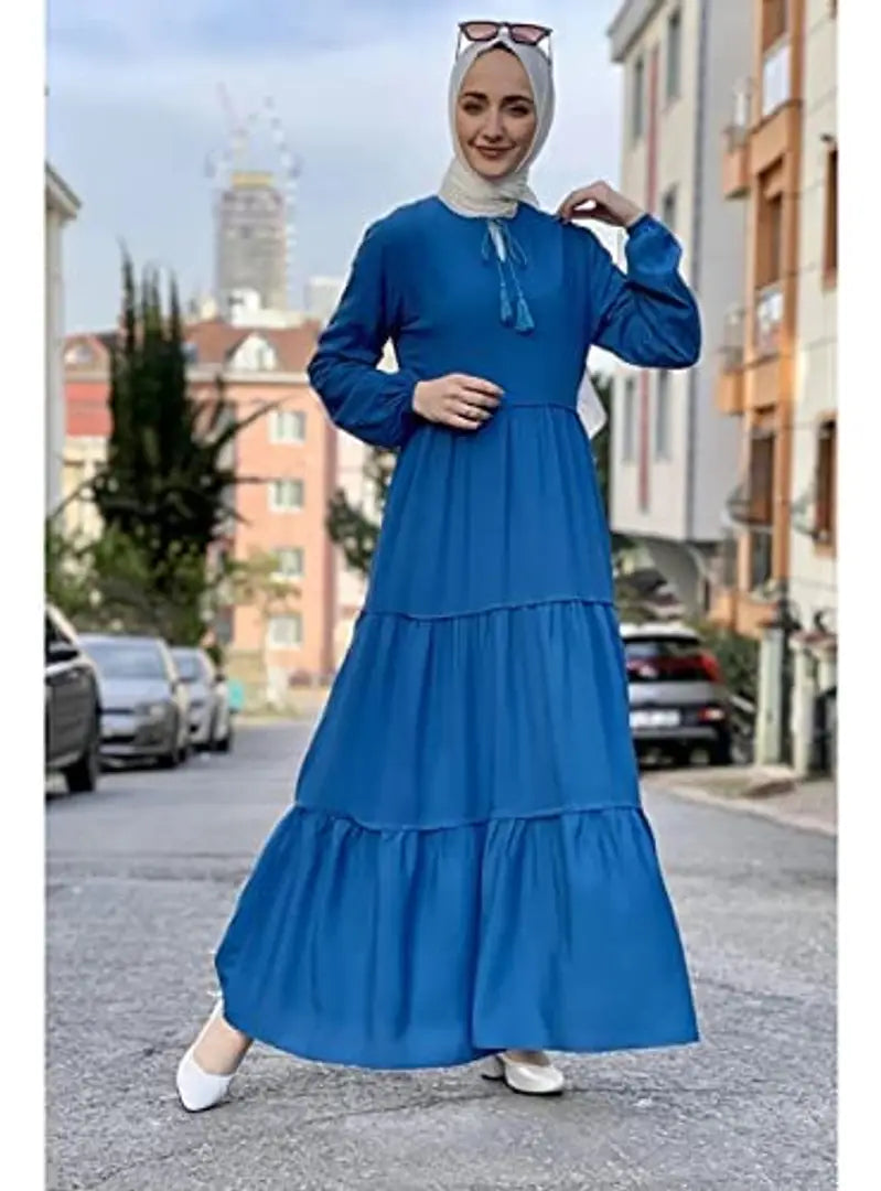 Contemporary Blue Rayon Burqa For Women