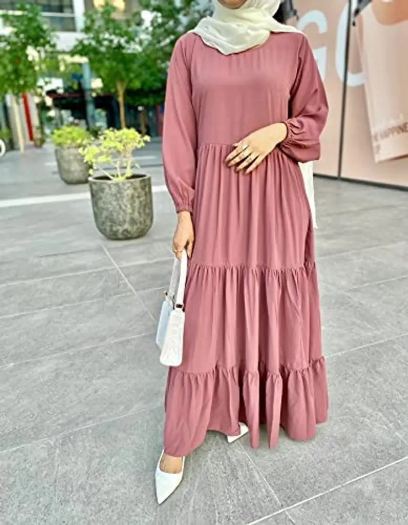 Contemporary Peach Rayon Burqa For Women